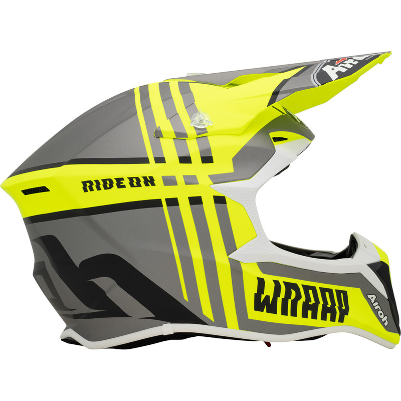 Motorcycle Helmet Cross Airoh WRAAP Alien Yellow L Yellow Helmet Casque Off  Road