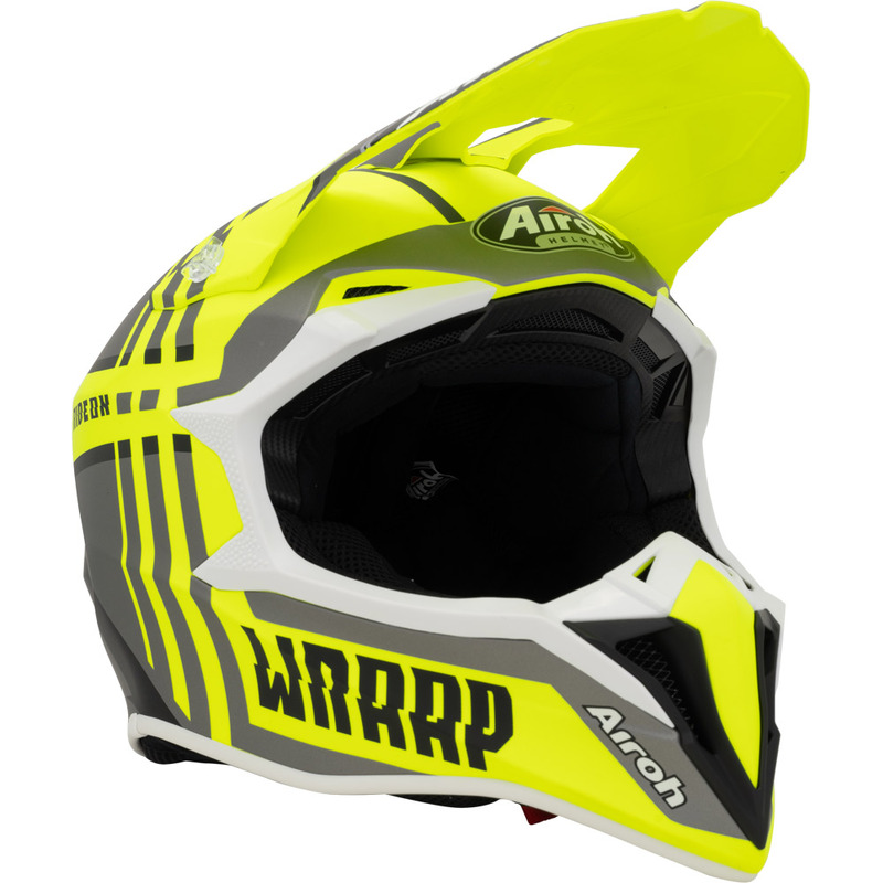 Airoh Wraap Broken Matte Yellow Motocross Helmet