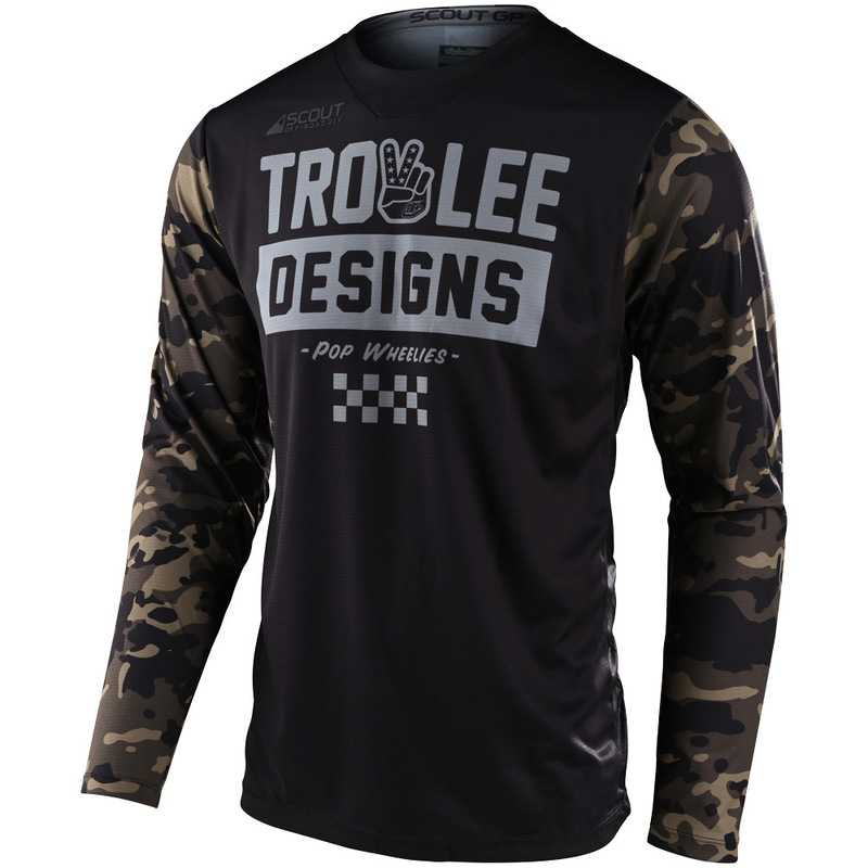 Troy Lee Designs Scout GP Peace & Wheelies Camo Green Jersey