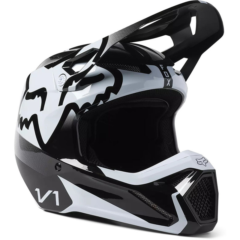 Fox V1 Leed Black White Kids Helmet